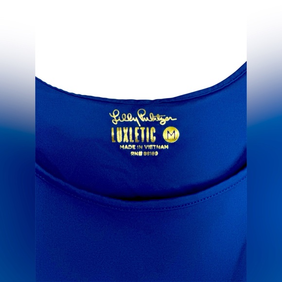 Lilly Pulitzer Tank Top Luxletic Oyster Blue Sunray with Bra women’s medium - Picture 3 of 13